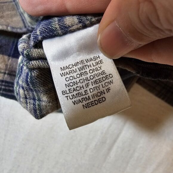 Roundtree And Yorke Casuals Flannel Outdoors Tan Blue Green Mens Big 3XB - Picture 8 of 11